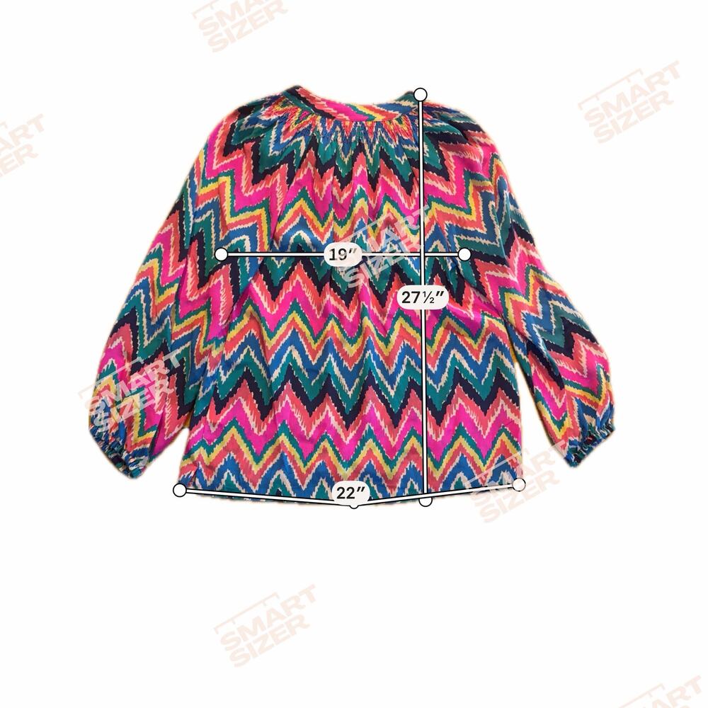 Lilly Pulitzer Elsa Top Womens Size S Multicolor Geometric 3/4 Sleeve - Picture 5 of 5